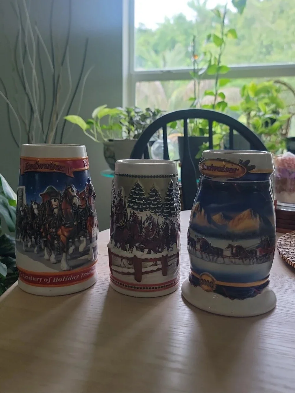 Holiday Budweiser Beer Steins!!